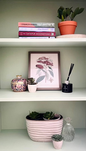 Shelf with books and decor