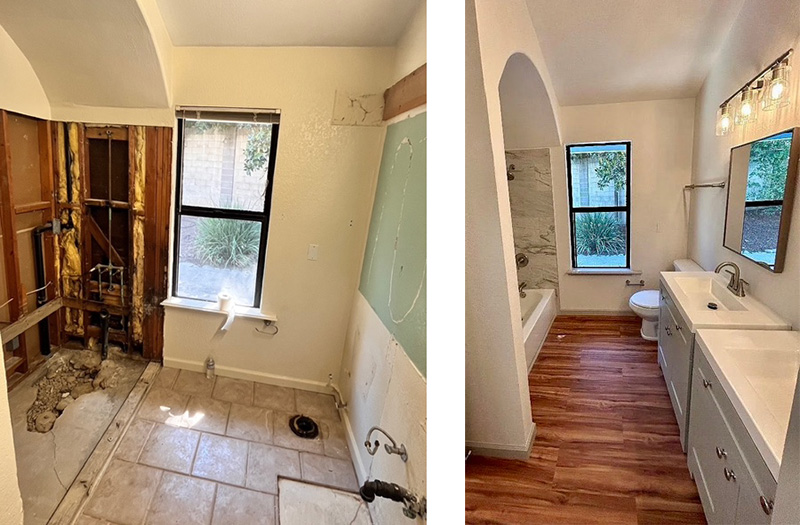 Bathroom before and after