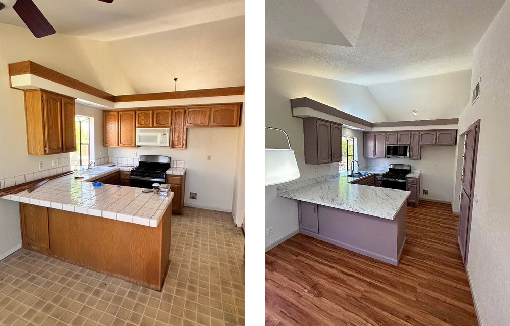 Kitchen before and after